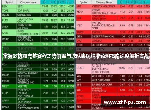 掌握欧协联完整赛程走势前瞻与球队表现精准预测指南深度解析实战